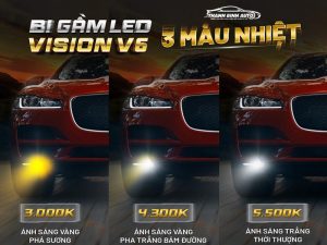 Đèn bi led gầm Vision V6 sở hữu 3 chế độ màu khác nhau