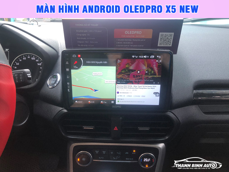 Màn hình Android OledPro X5 New lắp cho xe Ford Ecosport tại Thanh Bình Auto