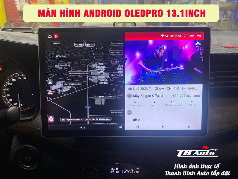 Màn hình Android OledPro 13.1inch có khả năng chạy đa nhiệm ứng dụng cùng một lúc